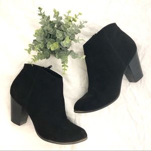 Old Navy | Black Faux Suede Heeled Booties